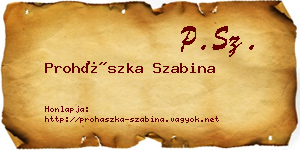 Prohászka Szabina névjegykártya