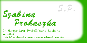 szabina prohaszka business card